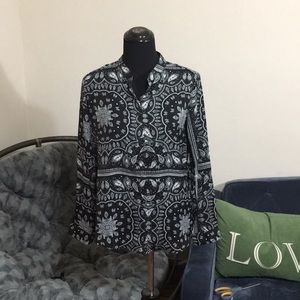 Boohoo Paisley Blouse Black/White